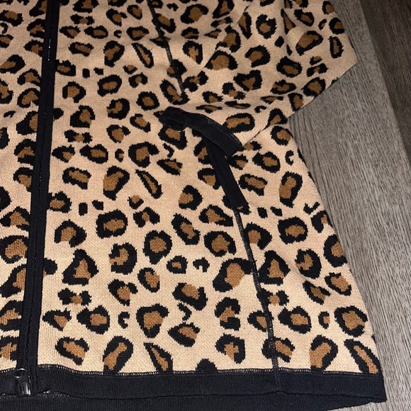Rachel Zoe Mock Neck Leopard Print Zip-up Cardigan Sweater Size 2X - Picture 3 of 8